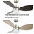 36 in. 6 Speed Ceiling Fan With Dual-Finish Wood Blades And White Glass Lampshade