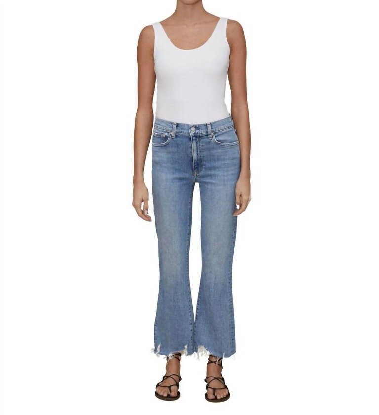 Bella Crop Flare In Beach House S24 In Denim Light Blue - Denim Light Blue