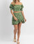 Botanical Ruffled Hem Skirt Set - Green