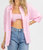 Bralette + Button Down Shirt - Pink