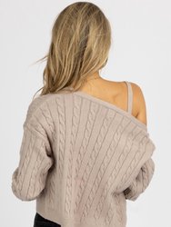 Cable Knit Bralette + Cardigan Set