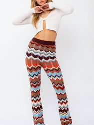 Chevron Pants - Light Blue/Camel/Orange/Brown/White