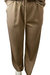 Elastic Waist Satin Pants In Coffee