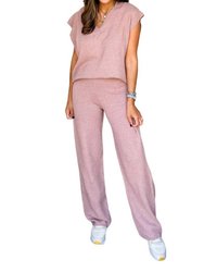 Essence Sweater Pants In Pink - Pink