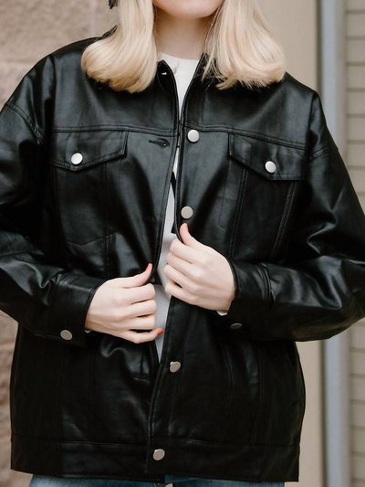 LE LIS Faux Leather Jacket In Black product