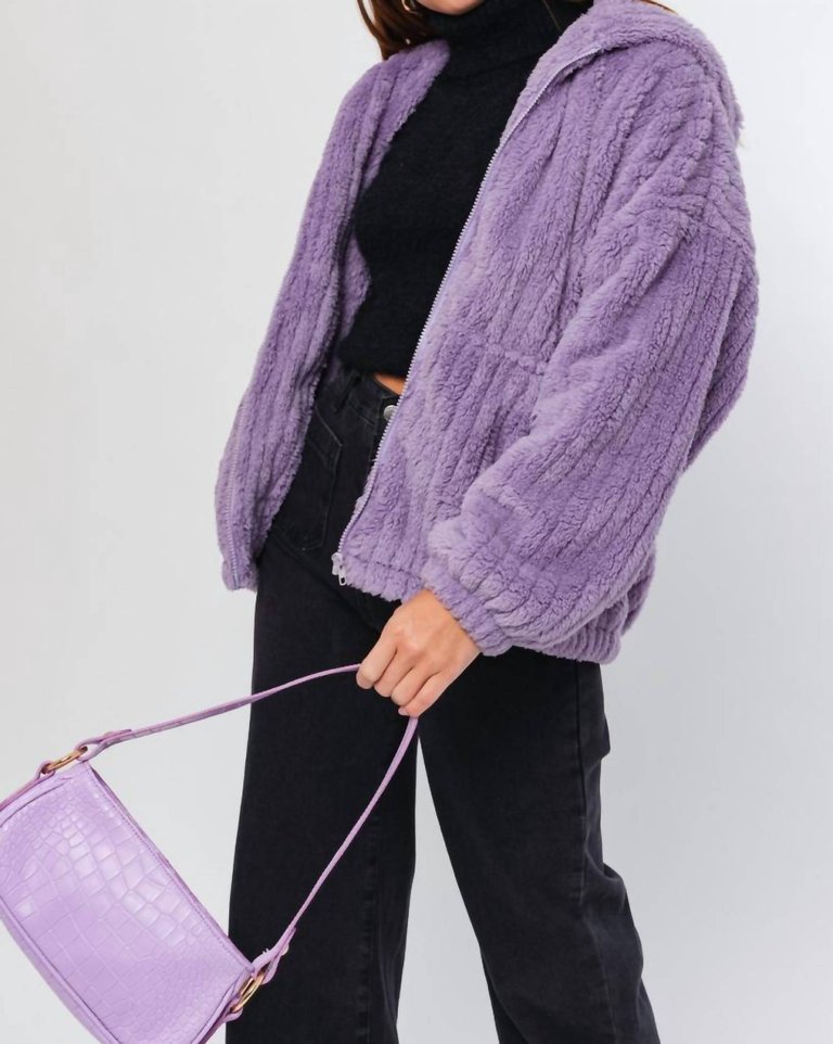 Fleece Hoodie Jacket - Lavender