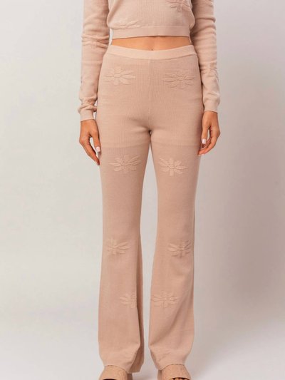 LE LIS Flower Detail Sweater Pants In Taupe product