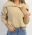 Montclair Double Layer Half-Zip Sweater - Beige