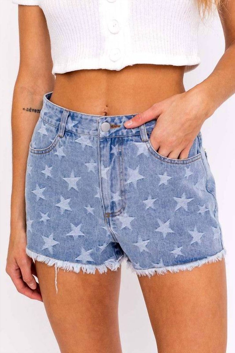 Oh My Stars Denim Shorts - Blue