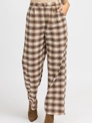 Plaid Print Straight Leg Pants