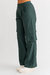 Pleated Sporty Cargo Pants In Green