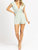 Ruched Waist Button Romper - Mint