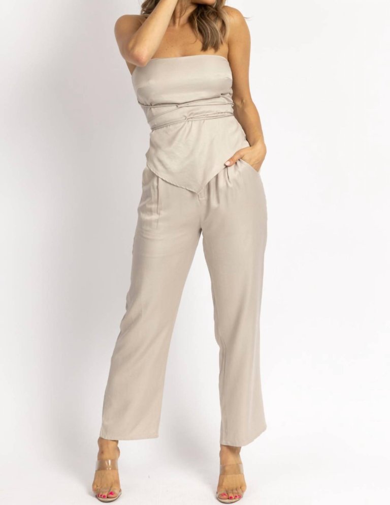 Scarf Top + Pleated Pant Set