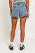 Seam Detail Denim Short In Blue