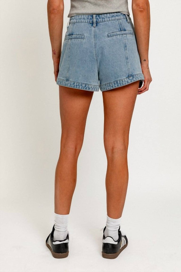 Seam Detail Denim Short In Blue