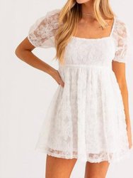 Short Sleeve Mini Dress - White