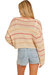 Striped Knitted Sweater In Cream/Pink