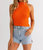 Sweater Halter In Orange Crush - Orange Crush