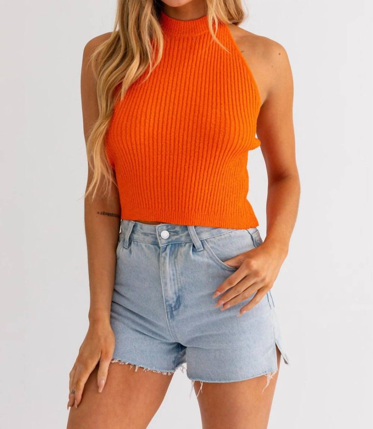 Sweater Halter In Orange Crush - Orange Crush