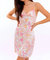 Swirl Cowl Neck Mini Dress - Pink/Orange/White