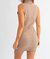 Turtleneck Knit Dress In Mocha