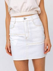 Vintage Patched Denim Skirt