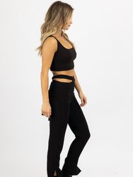 Waist Cutout Tie-Back Pant