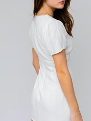 White Short Sleeve Mini Dress