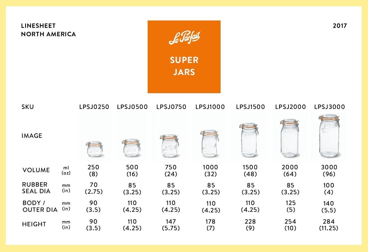 Le Parfait Super Jars 250ml (8oz) / 4