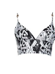 Amour Geometric Crop Top/Bra top - Black/White