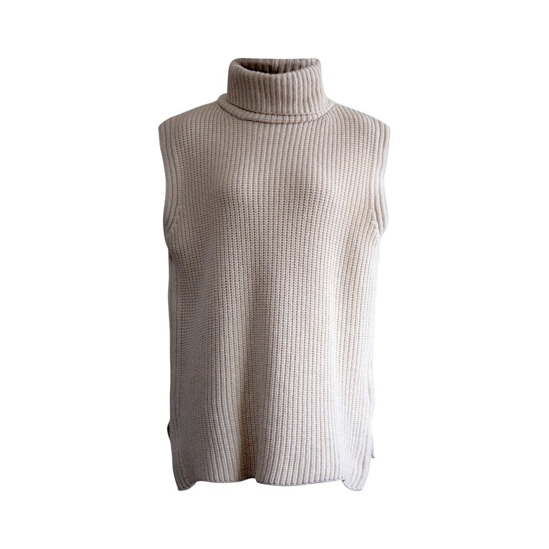 Cashmere Turtle Neck Sweater - Beige