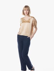 Champagne V-Neck Blouse - Champagne