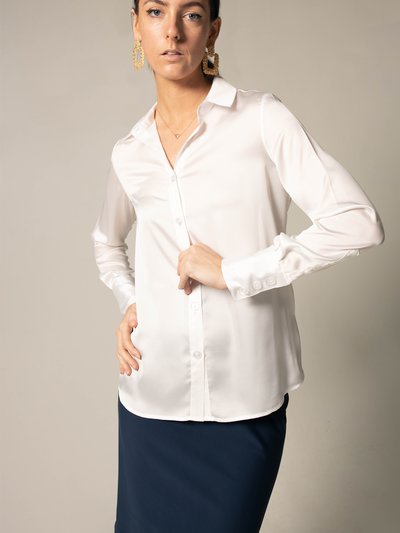 Le Réussi Elegance Silk Blouse In White product
