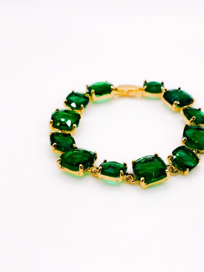 Le Réussi Emerald Elegance Gold-Plated Faux Diamond Bracelet product