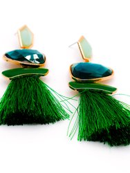 Emerald Sparkle Gems Earrings - Emerald