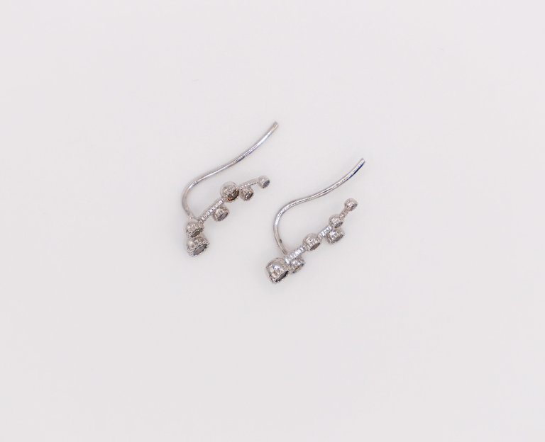Floral Whispers White Gold Earrings
