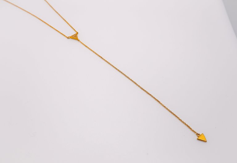 Gilded Triangle Delight Necklace - Gold