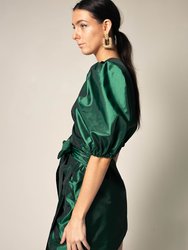 Glimmer Green Wrap Dress