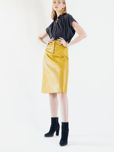 Le Réussi Glossy Vegan Leather Pencil Skirt product