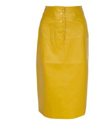 Glossy Vegan Leather Pencil Skirt