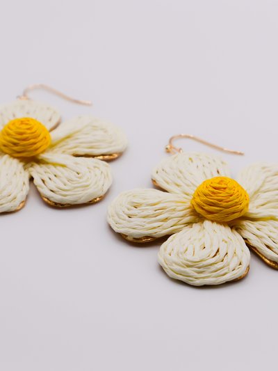 Le Réussi Golden Blooms Straw Earrings product