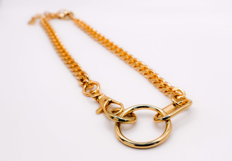 Golden Chain Cascade Necklace - Gold