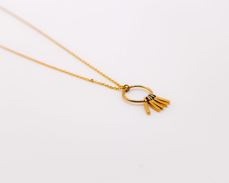 Golden Wind Chimes Pendant Necklace