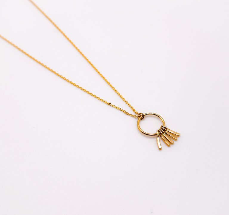 Golden Wind Chimes Pendant Necklace - Gold