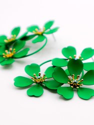 Green Blooms Earrings - Green