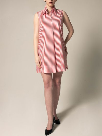 Le Réussi Italian Cotton Red Stripe Sleeveless Dress product