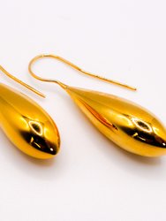Italian Gilded Teardrop Statement Earrings - Gold