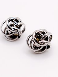 Italian Silver Floral Earrings - Silver