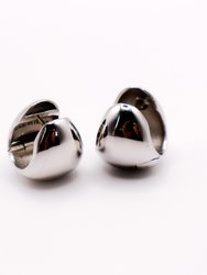 Italian Silver Peanut-Shaped Earrings