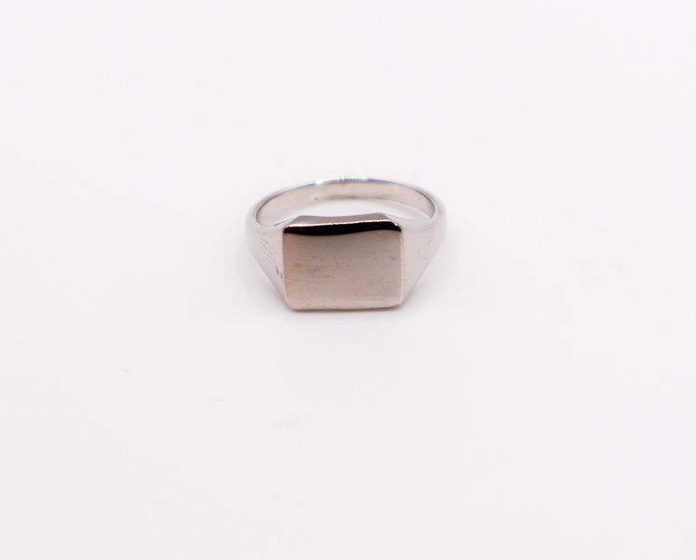 Italian Silver Rectangular Face Ring
